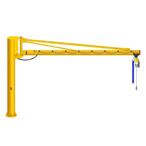 Кран с верхними растяжками — колонное крепление